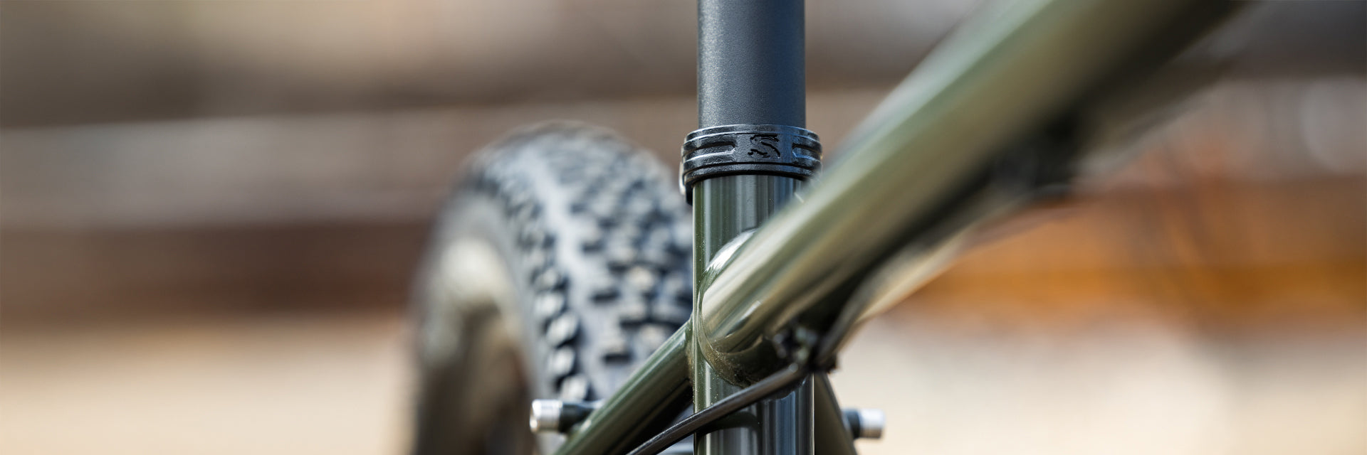 Close-up of Surly Stainless Seatpost Clamp on Surly bike
