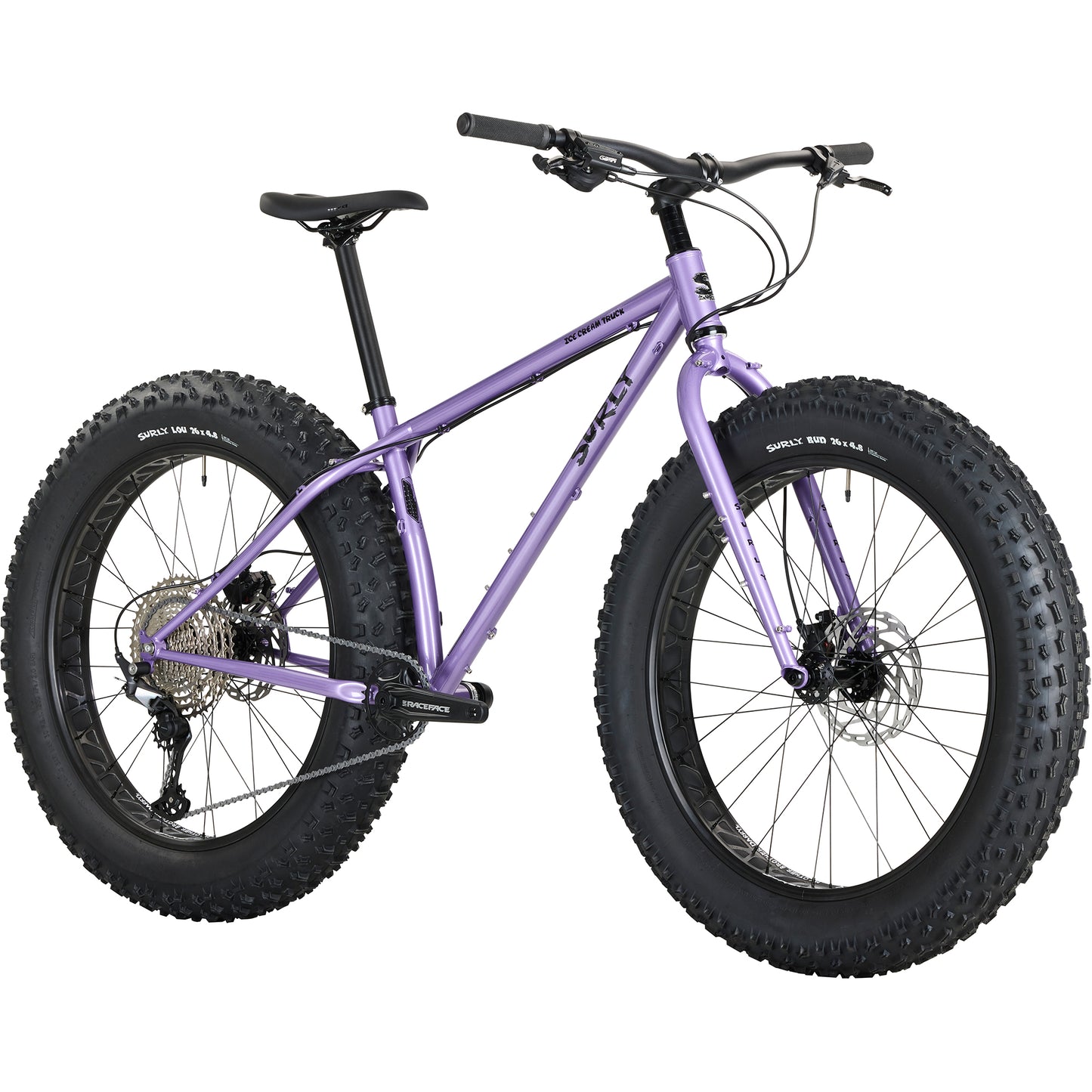 Surly Ice Cream Truck bike purple color front three-quarter view