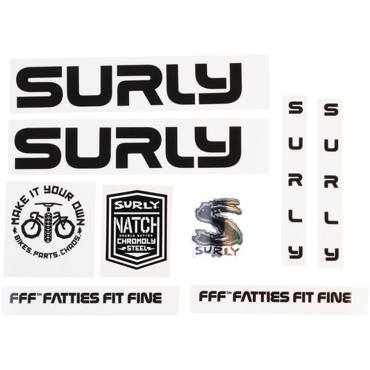 Surly Intergalactic Decal Set Black sheet of all decals for bike with headbadge