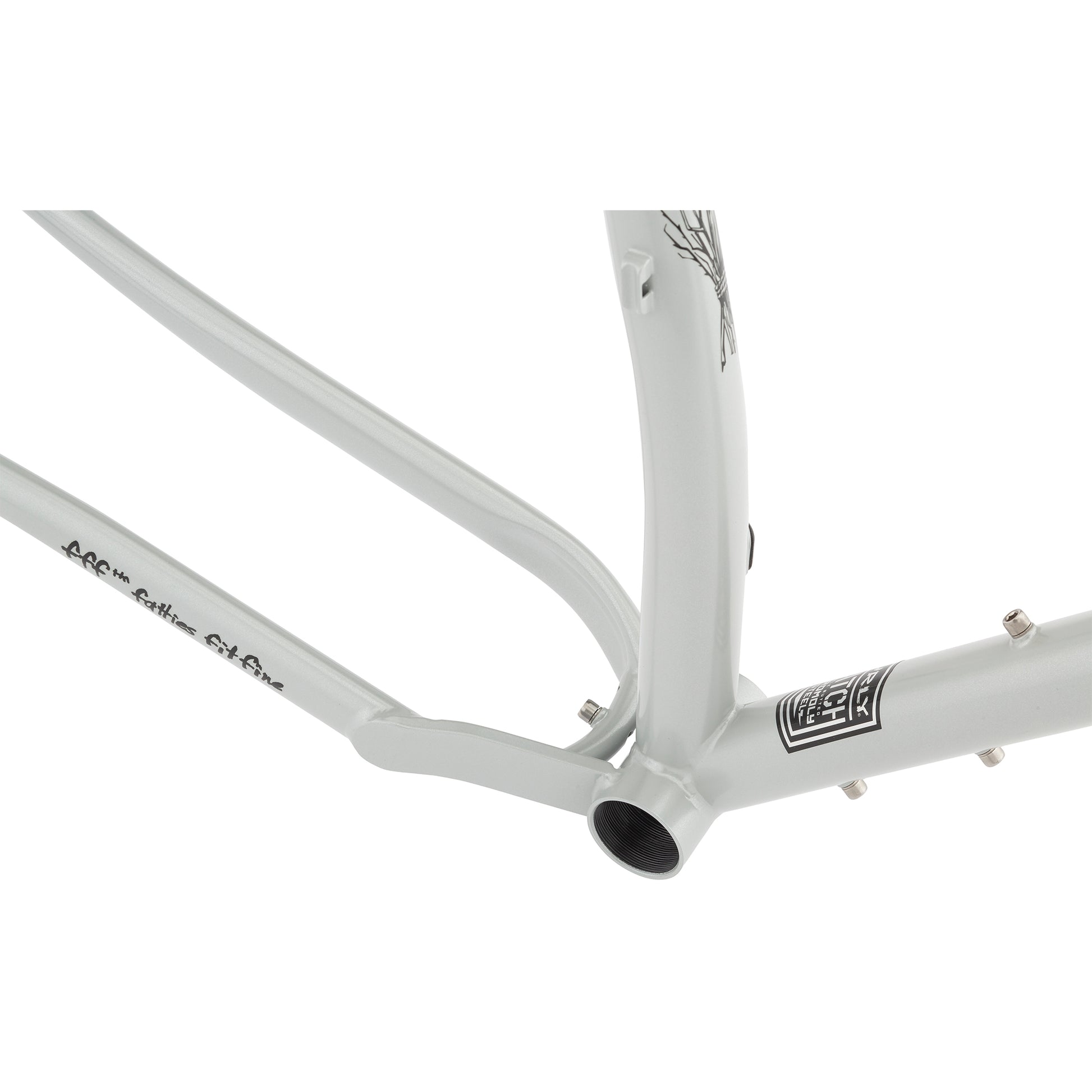 Surly Krampus frameset First Loser silver color bottom bracket area detail