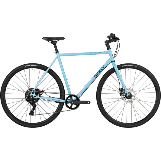 Surly Preamble Flat Bar Bike Sky Rim Blue side view