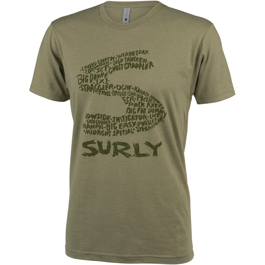 Surly Steel Consortium T-Shirt - Olive Green, Men's, front